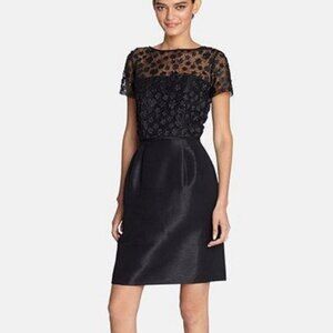 Tahari Black Floral Lace Valerie Dress